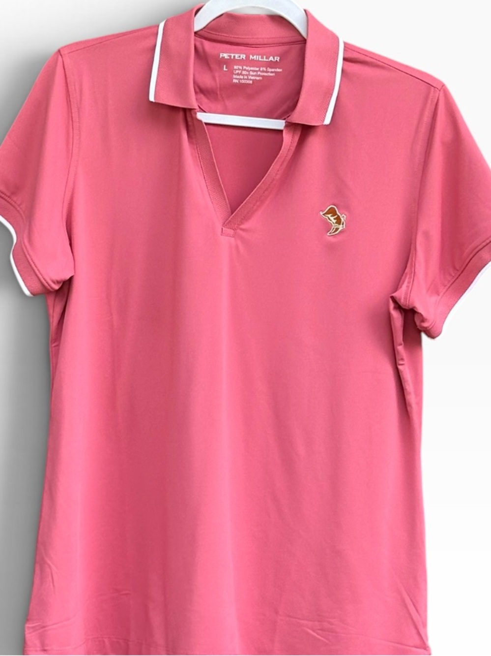 Peter Millar Bootleggers Performance Polo Moisture-Wicking Golf Shirt Size L